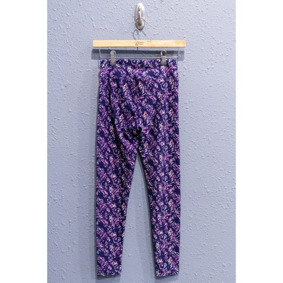 NWOT LuLaRoe Purples Floral Leggings One Size (OS) - Picture 2 of 4